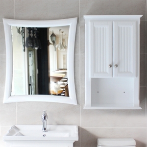뉴라인사각원목 욕실거울(화이트)